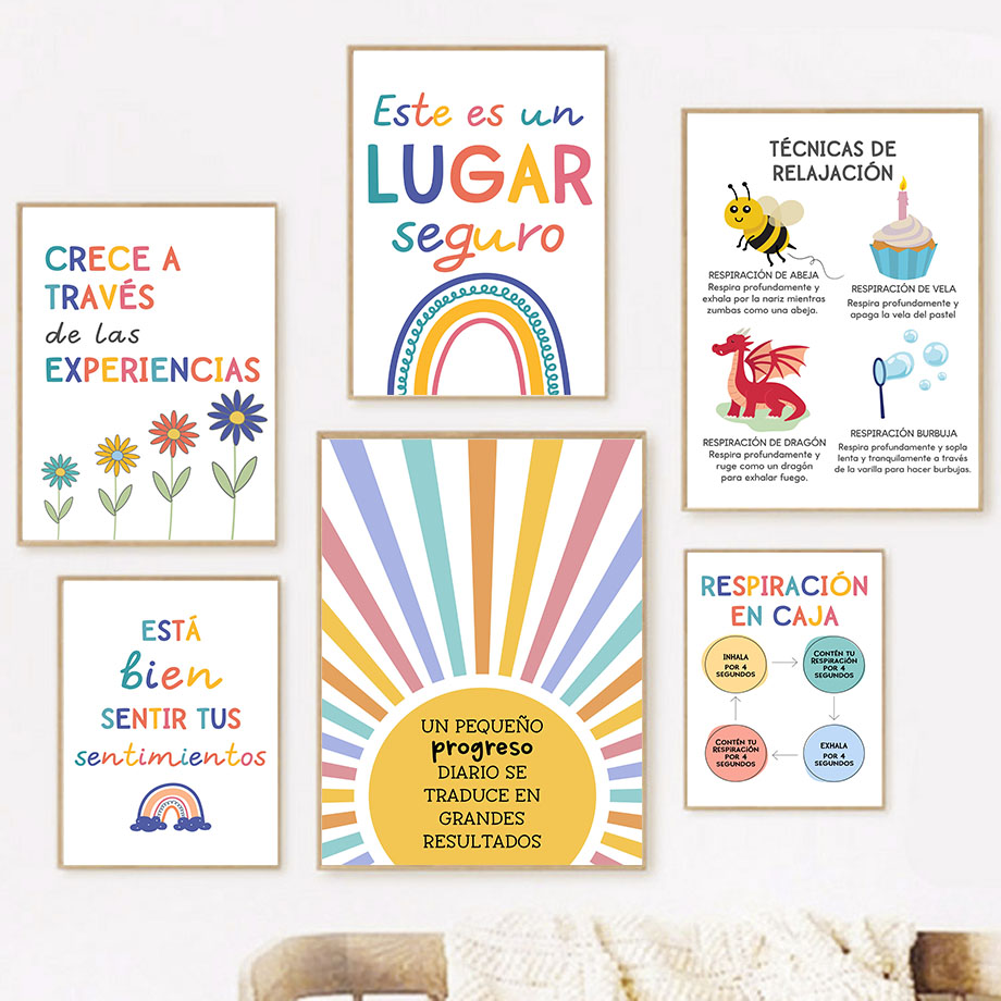 Spanish Education Motto Rainbo - đánh giá và giá Kids Educational Posters