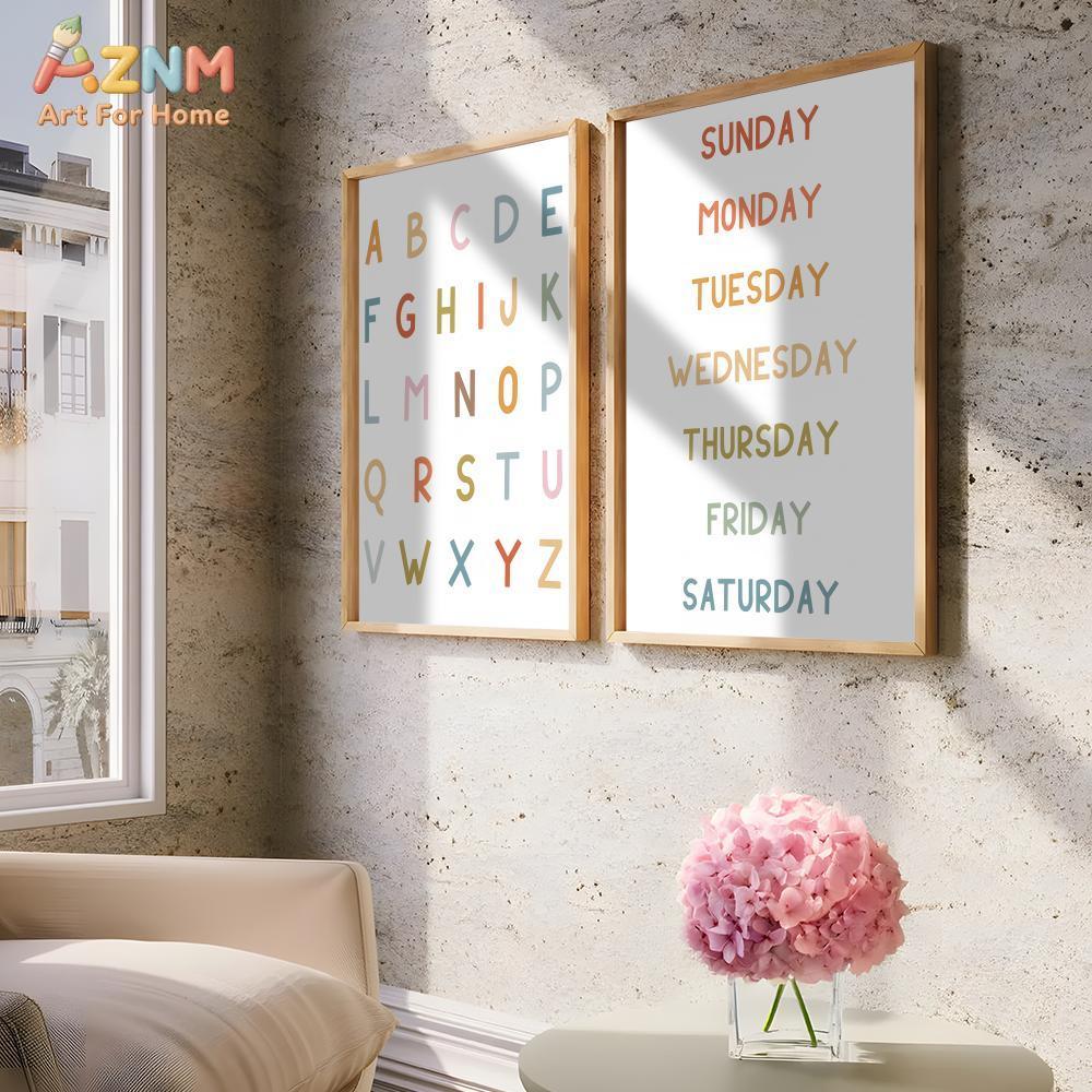 AZNM Educational Alphabet Numb - đánh giá và giá Kids Educational Posters
