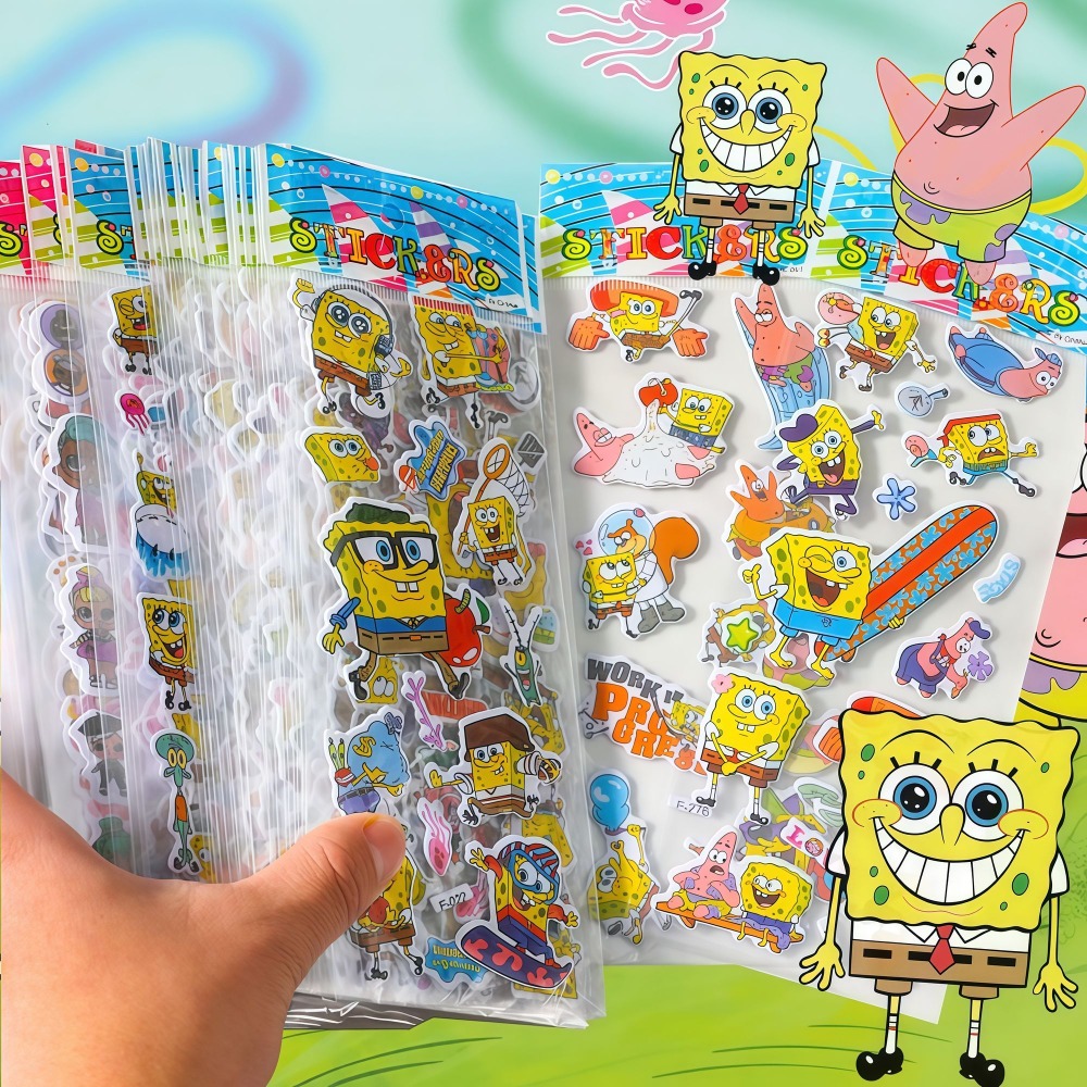 12-Pack SpongeBob 3D Stickers  - đánh giá và giá Kids First Education